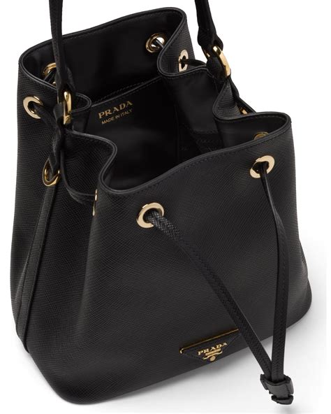 prada saffiano bucket bag black|authentic Prada saffiano.